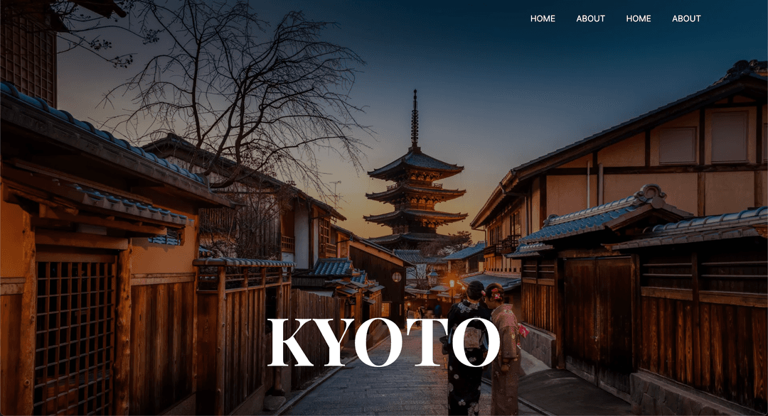A website to highlight Kyoto's charm. Explore Kyoto's beauty and culture